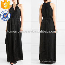 Изящный черный и белый без рукавов V-образным вырезом Миди летнее платье Производство Оптовая продажа женской одежды (TA0252D)